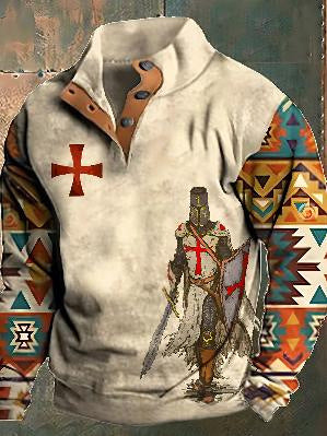 Autumn Outdoor 3D Digital Printing Stand Collar Men's Clothing Casual Sweatshirt