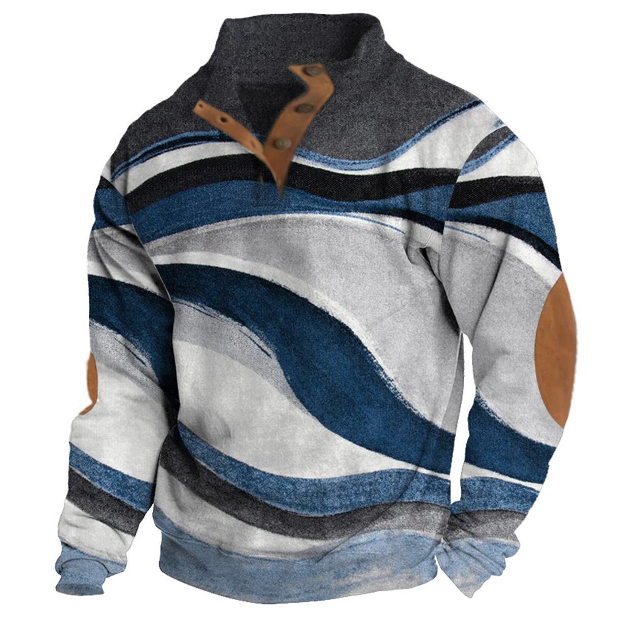 Autumn Outdoor 3D Digital Printing Stand Collar Men's Clothing Casual Sweatshirt