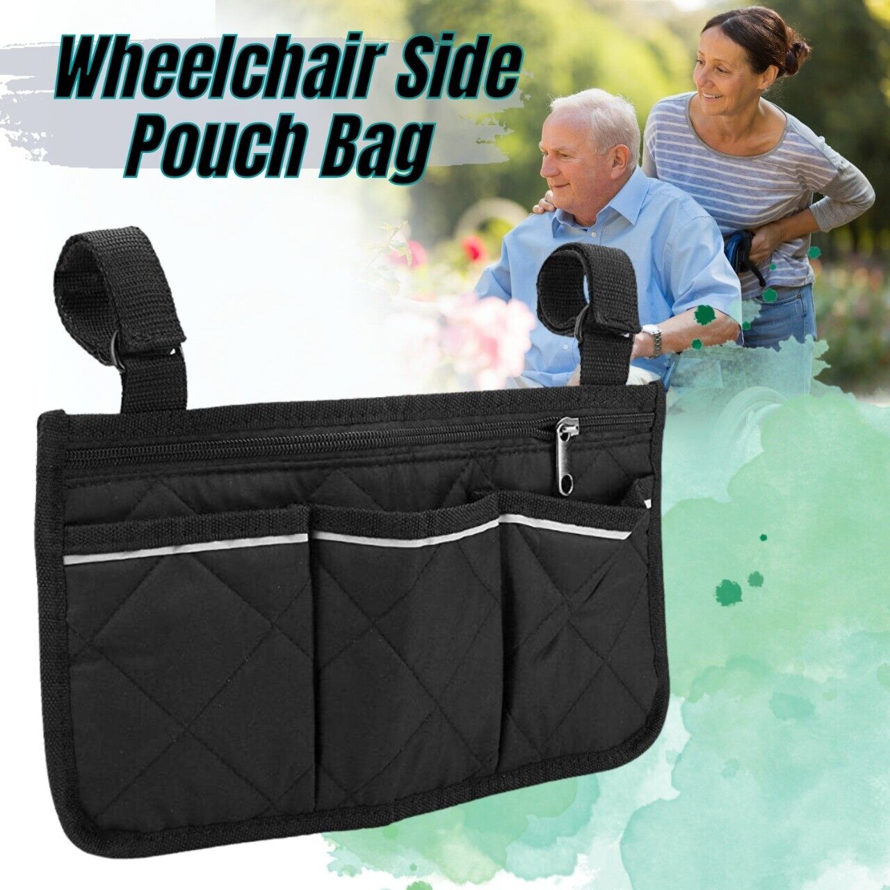 Wheelchair Armrest Accessories Side Bags With Bright Line