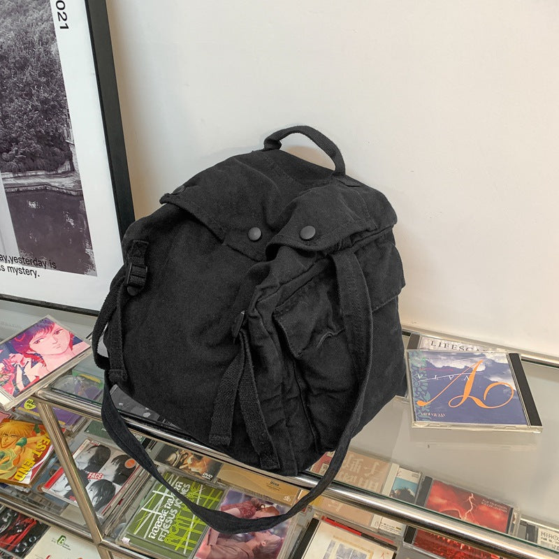 Students' Retro Messenger Bag In Canvas